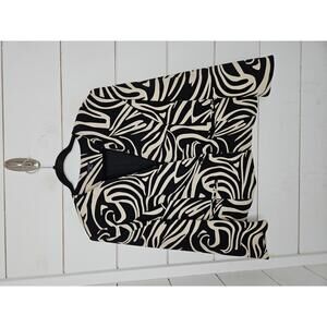 Sandra size 16 tan & black abstract fitted blazer